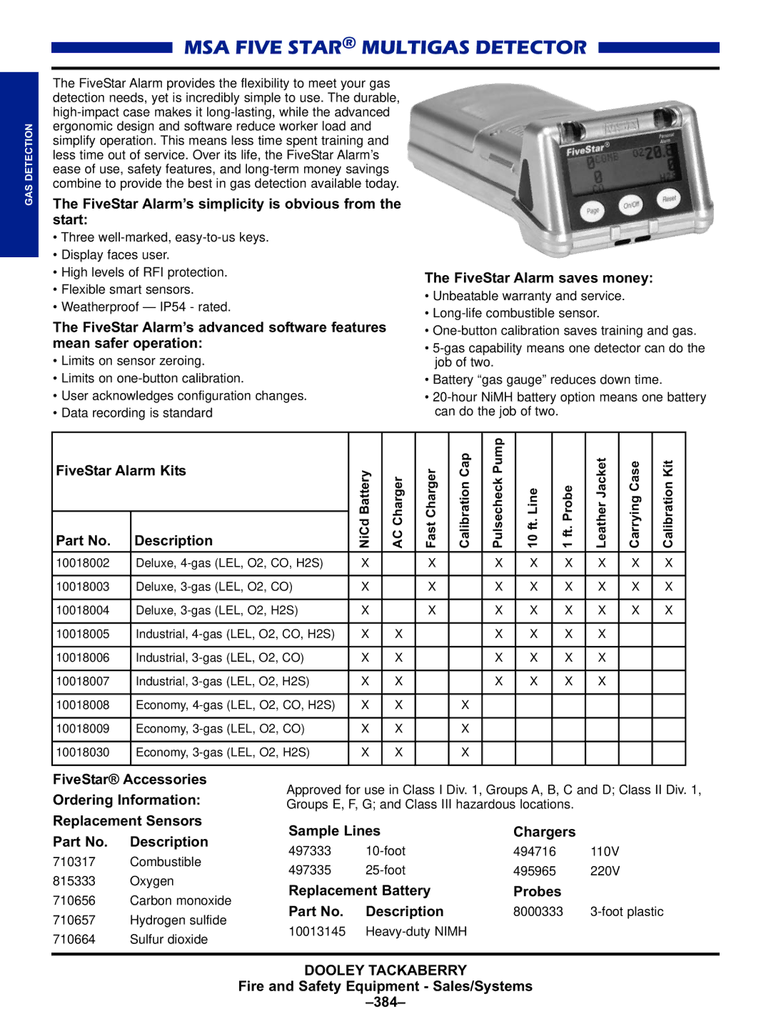 Black & Decker MULTI-GAS DETECTORS manual MSA Five Star Multigas Detector 