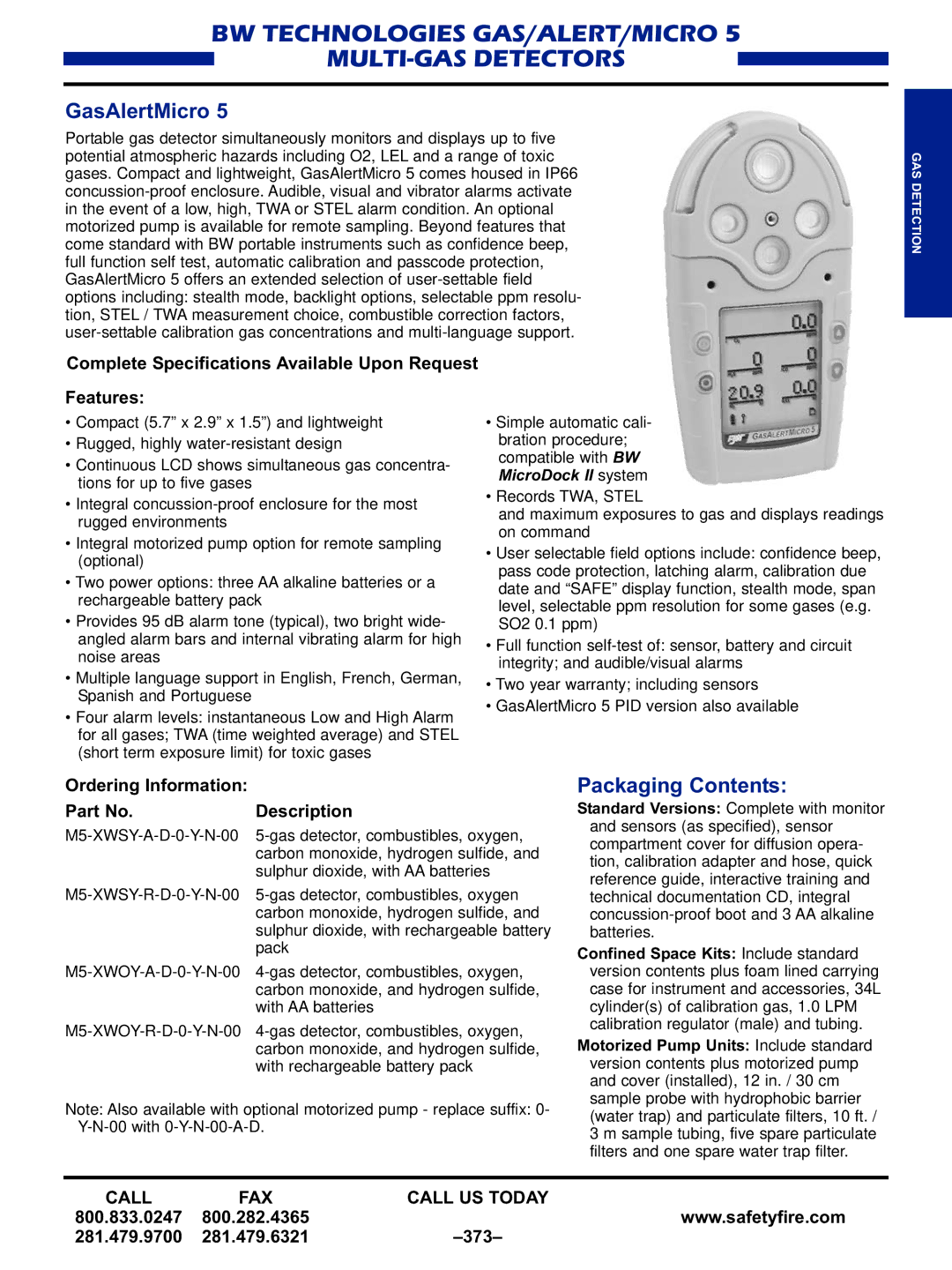 Black & Decker MULTI-GAS DETECTORS BW Technologies GAS/ALERT/MICRO MULTI-GAS Detectors, GasAlertMicro, Packaging Contents 