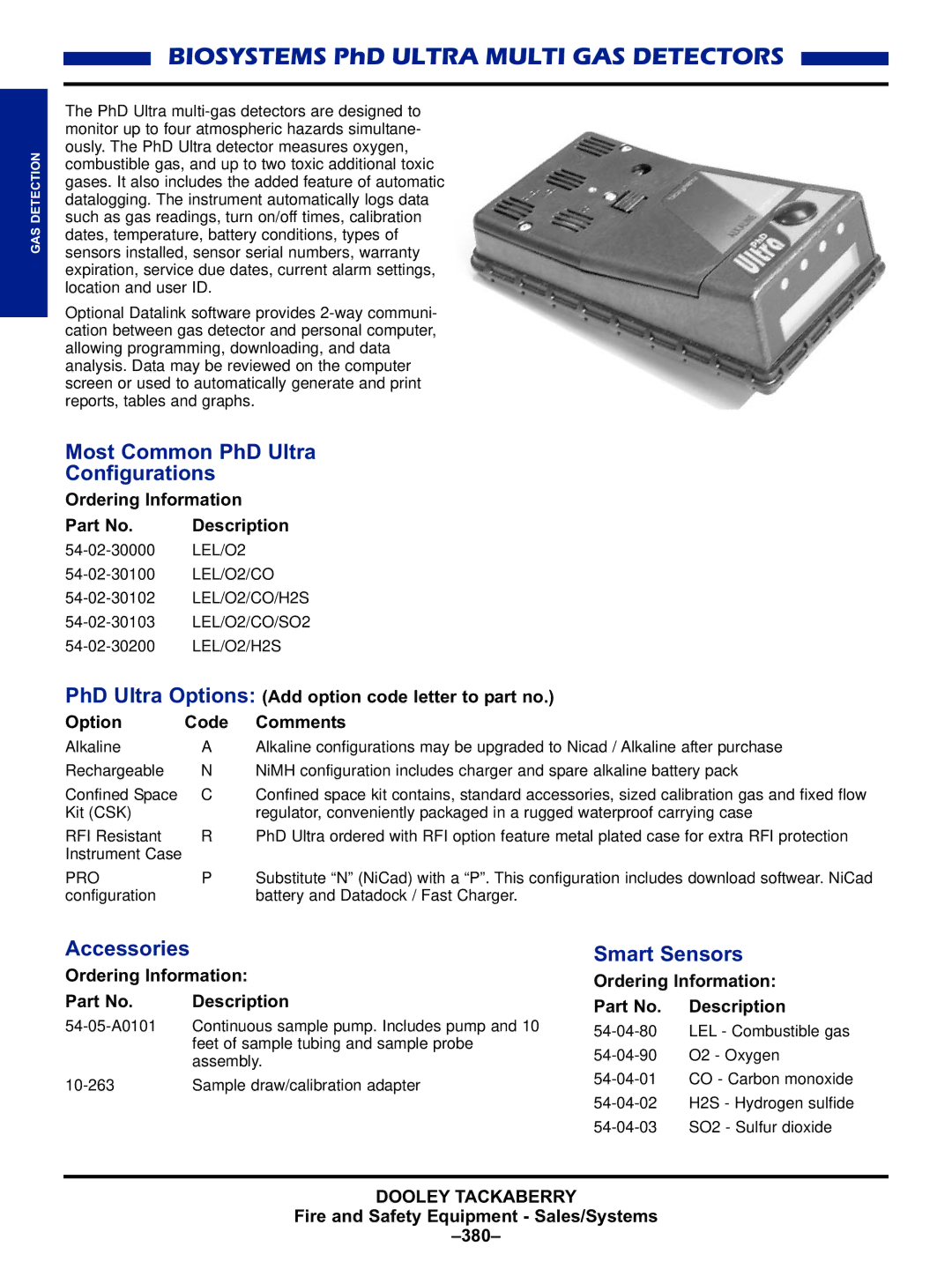 Black & Decker MULTI-GAS DETECTORS manual Most Common PhD Ultra Configurations, Accessories, Smart Sensors 