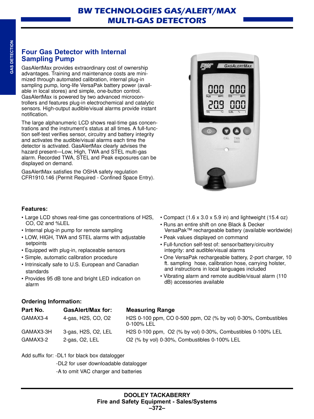 Black & Decker MULTI-GAS DETECTORS manual Bw Technologies Gas/Alert/Max Multi-Gasdetectors 