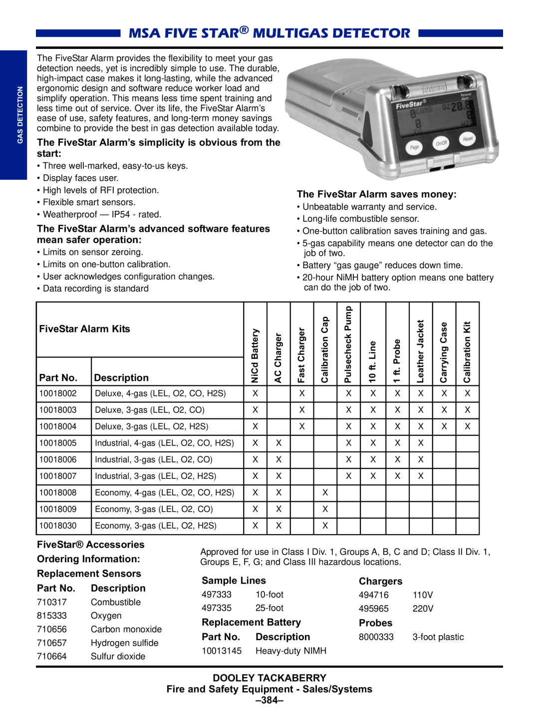 Black & Decker MULTI-GAS DETECTORS manual Msa Five Star Multigas Detector 