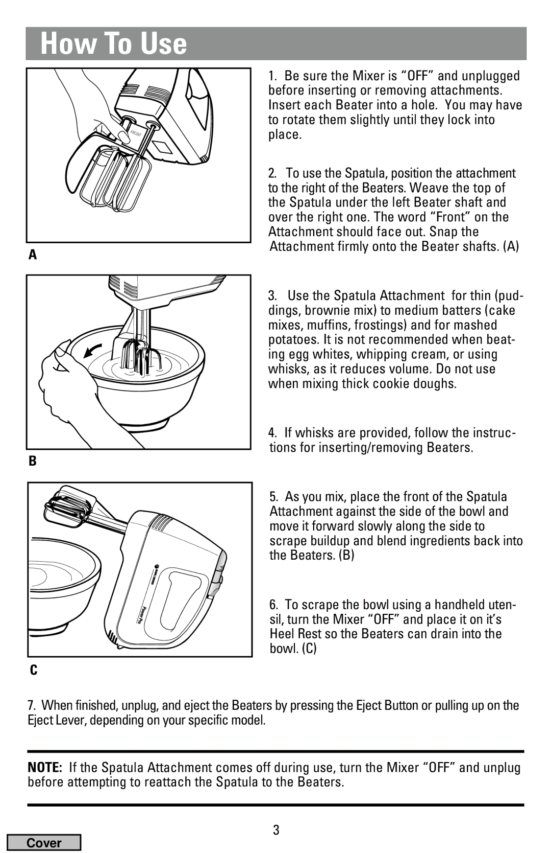 Black & Decker MX50, MX70 manual How To Use 