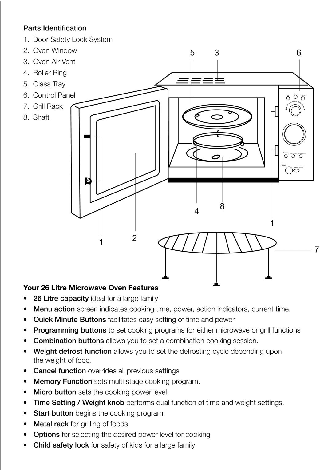 Black & Decker MY26PG manual Your 26 Litre Microwave Oven Features 