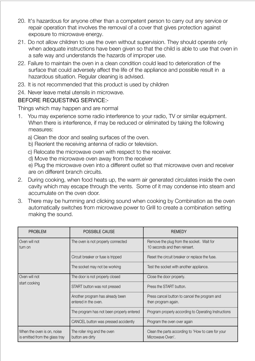 Black & Decker MY30PGCS manual Before Requesting Service 