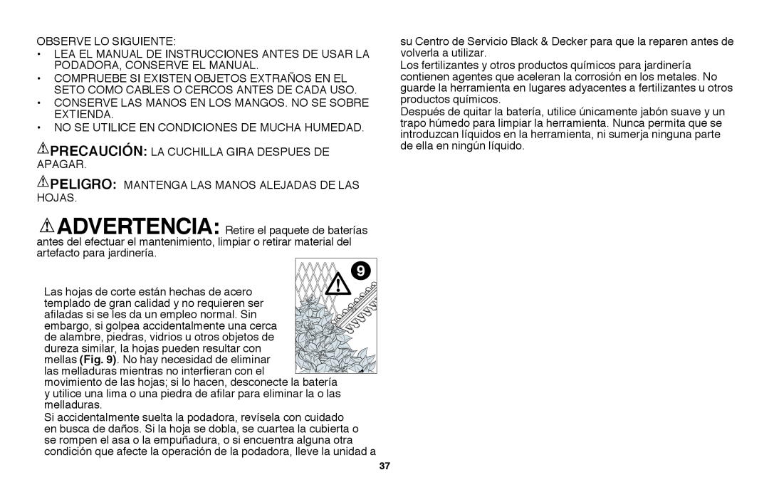 Black & Decker NHT2218 instruction manual Observe Lo Siguiente 