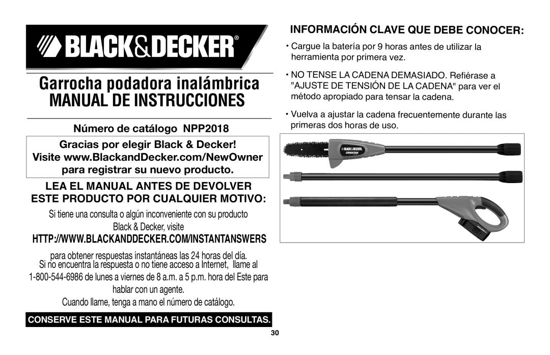 Black & Decker NPP2018 instruction manual Manual DE Instrucciones 