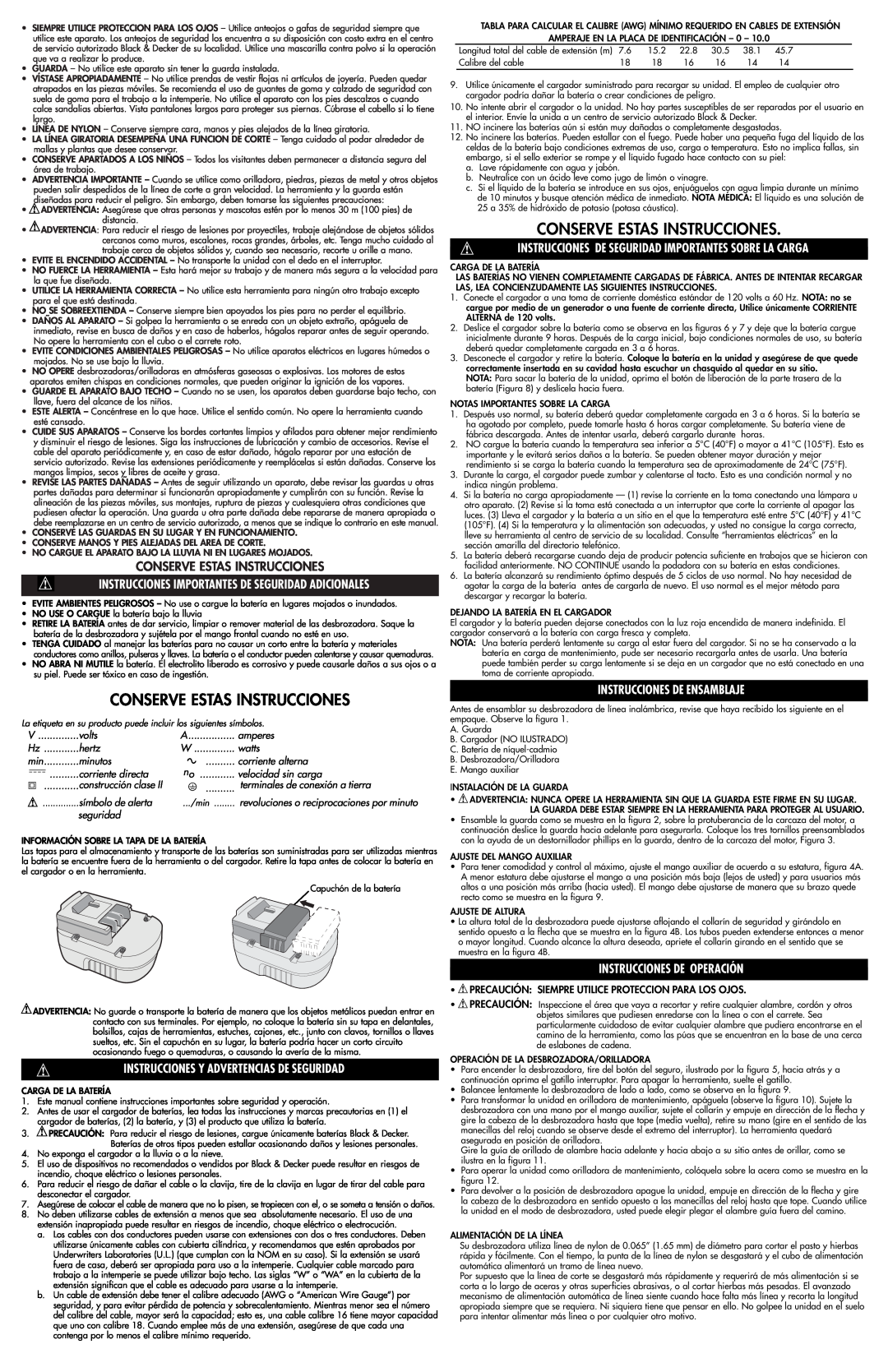 Black & Decker NST-2018 instruction manual Conserve Estas Instrucciones, Instrucciones Y Advertencias De Seguridad 