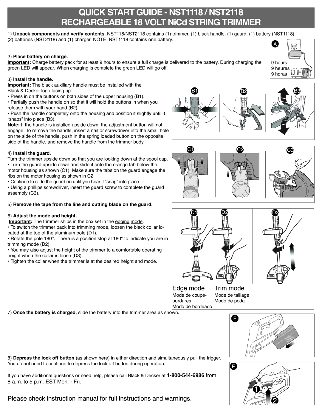 Black & Decker DR260BR, BDCD220RSR, NST2118 instruction manual Please Read Before Returning This Product for ANY Reason 