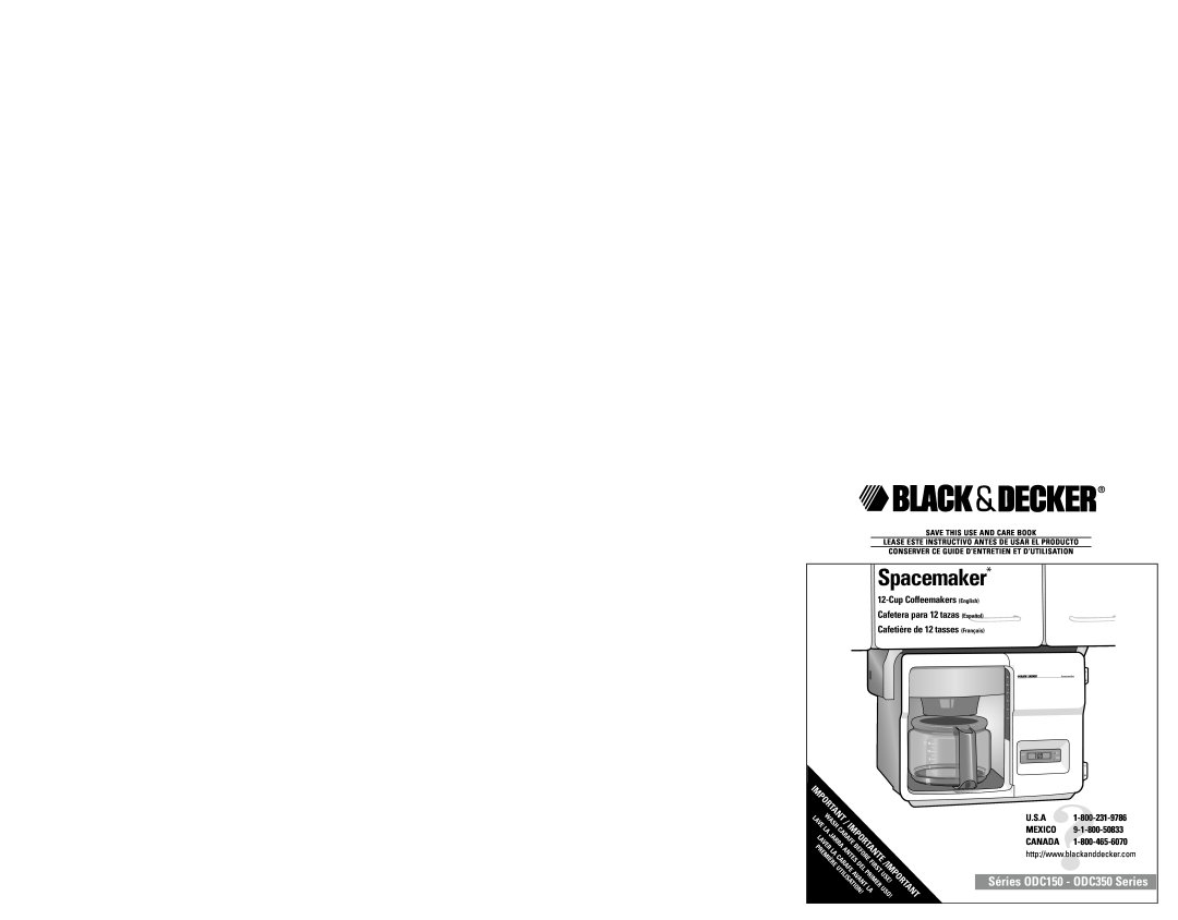 Black & Decker user service Spacemaker, Séries ODC150?, ODC350 Series 