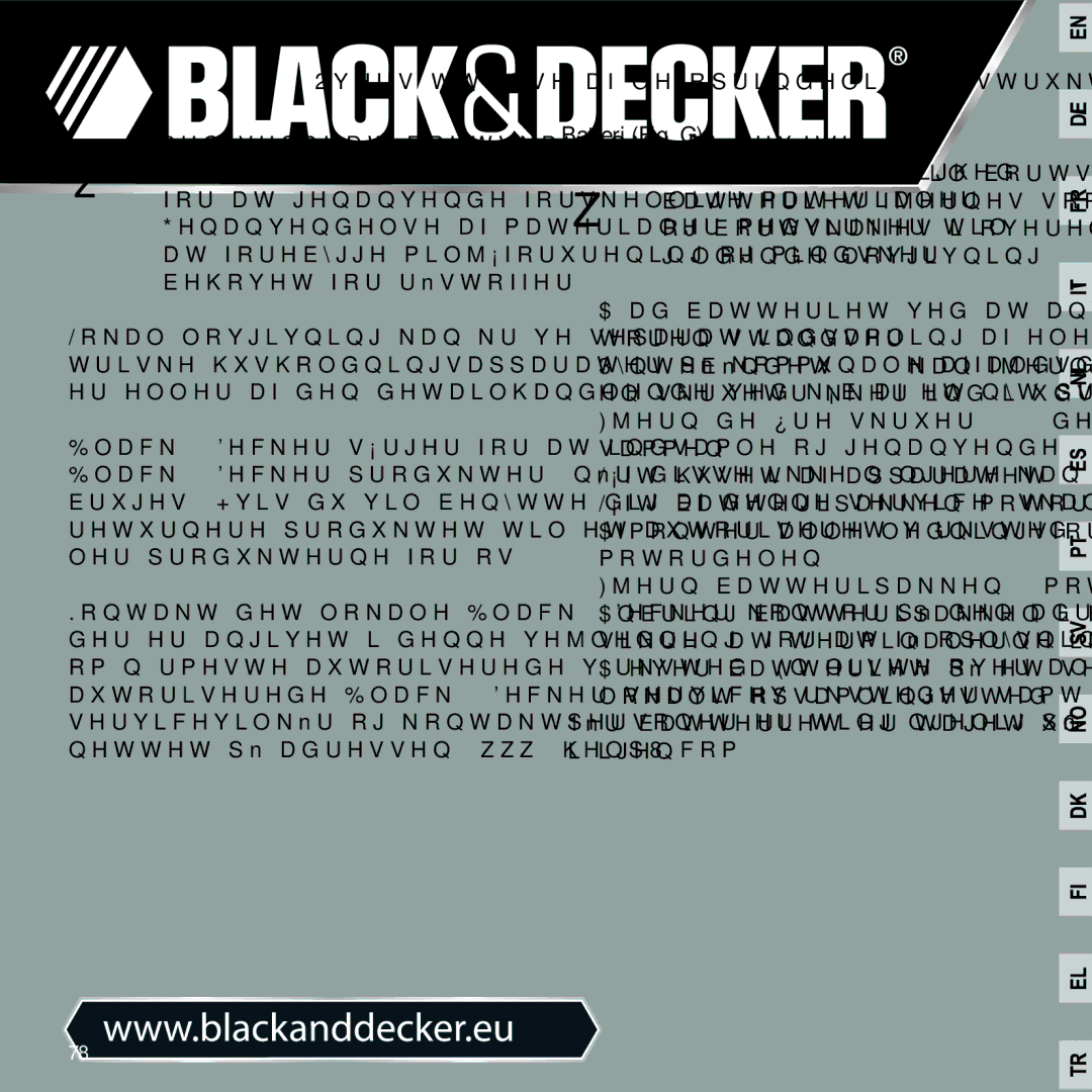 Black & Decker ORB48 Ved separat bortskaffelse af brugte, Er eller af den detailhandlende ved køb af et nyt produkt, Igen 