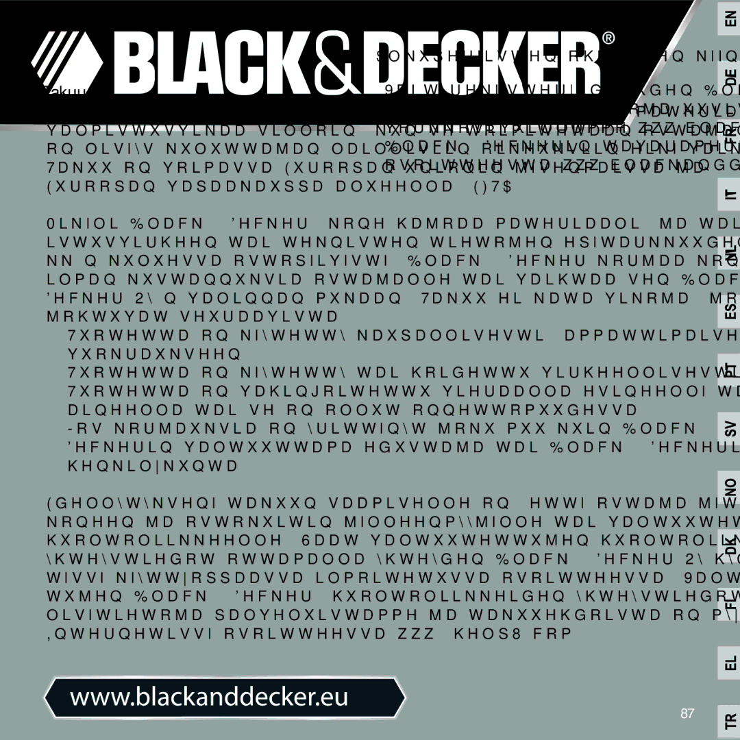 Black & Decker ORB48 manual Takuu 