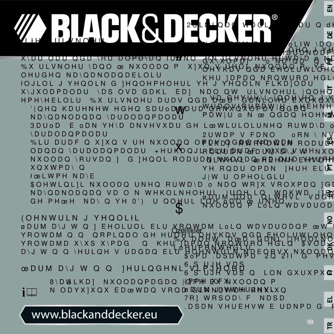 Black & Decker ORB48 manual Özellikler, Diğer riskler, Elektrik güvenliği, Şarj aygıtının üzerindeki simgeler 