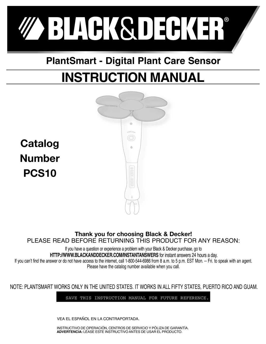 Black & Decker PCS10 instruction manual Instructionmanual 