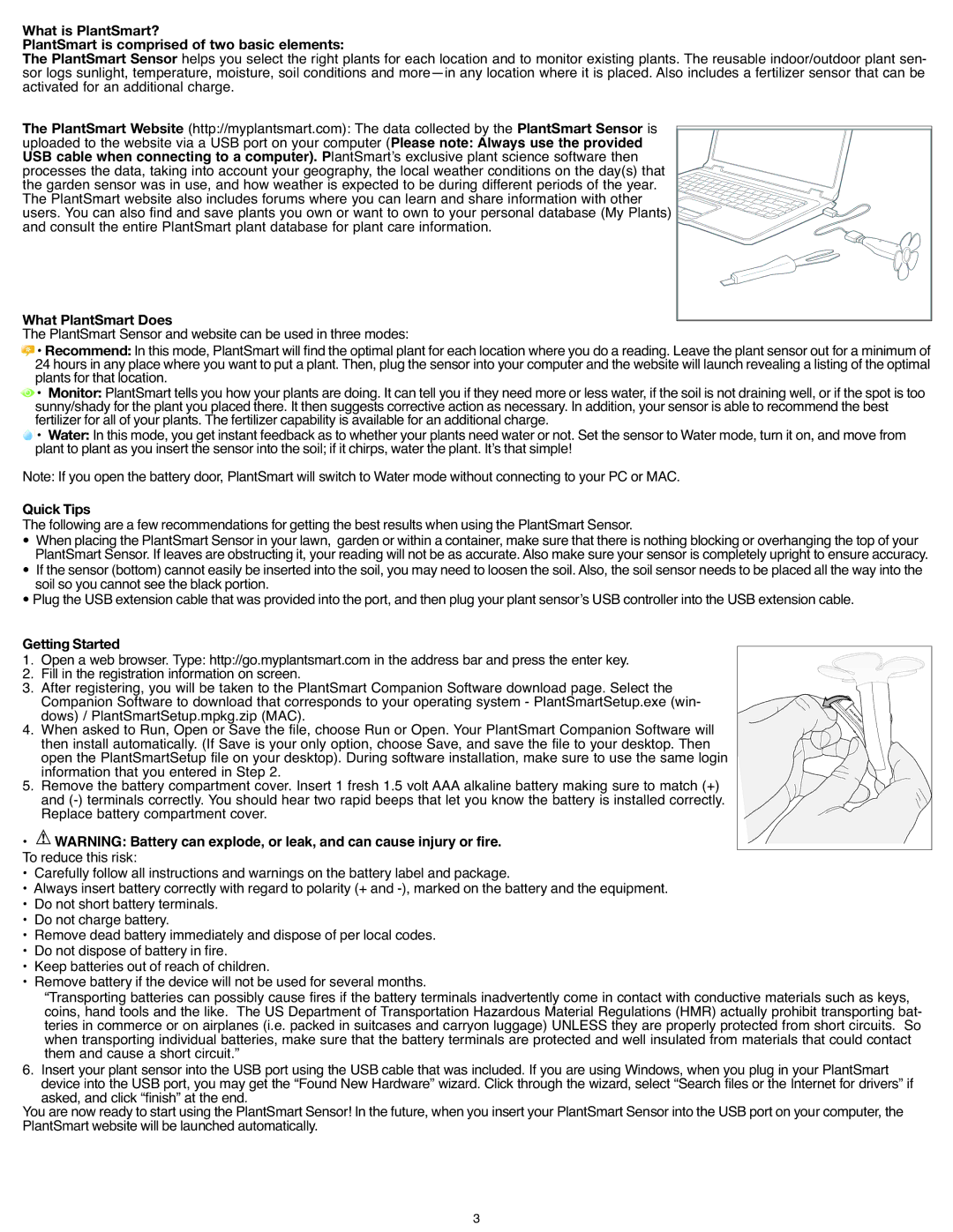 Black & Decker PCS10 instruction manual What is PlantSmart? 