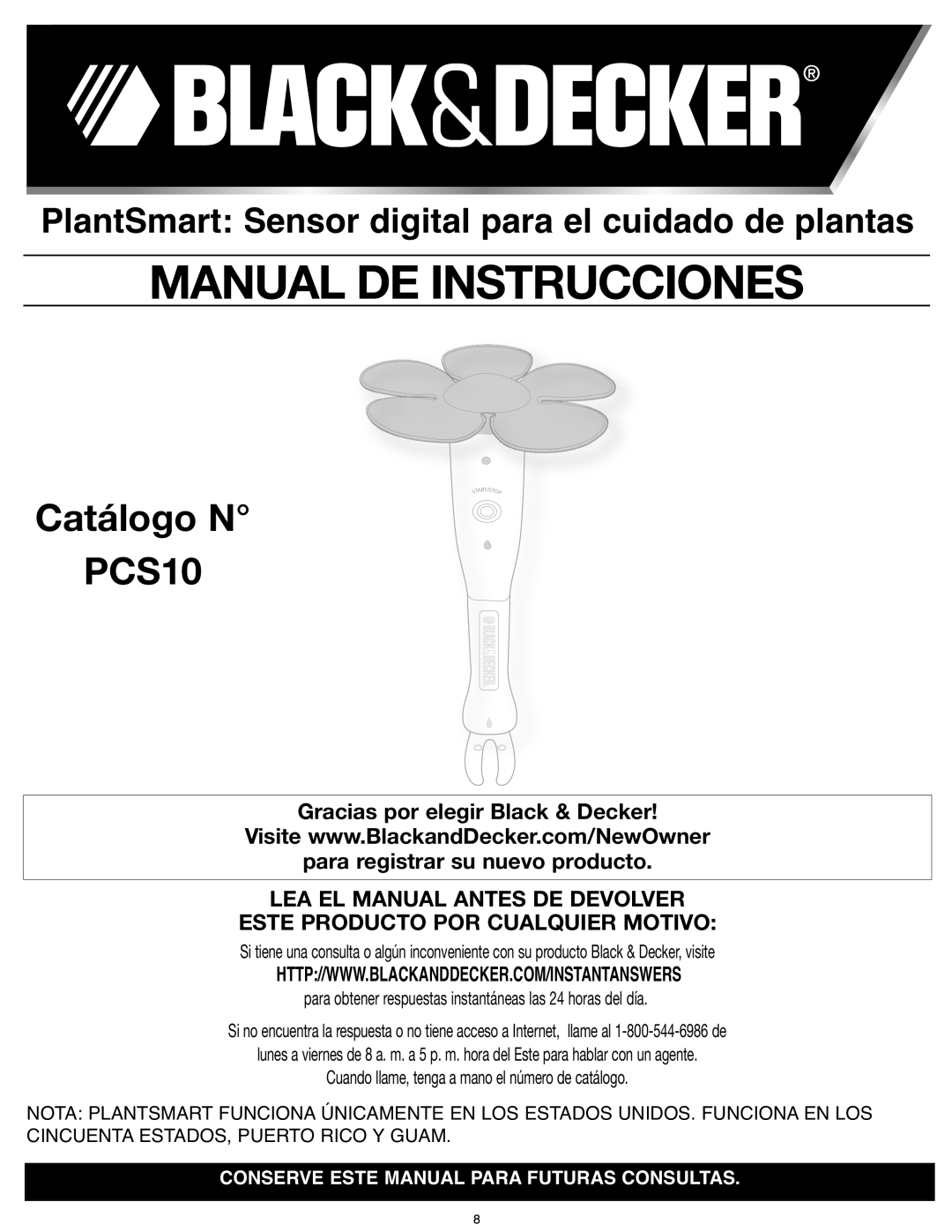 Black & Decker PCS10 instruction manual Manual DE Instrucciones 