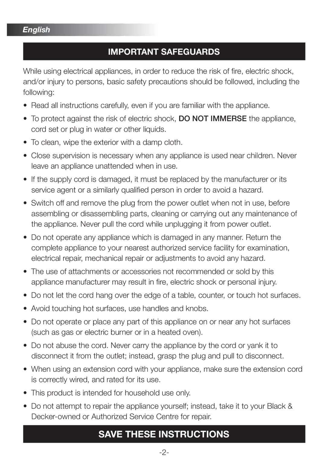 Black & Decker PRCBM5 manual Important Safeguards 