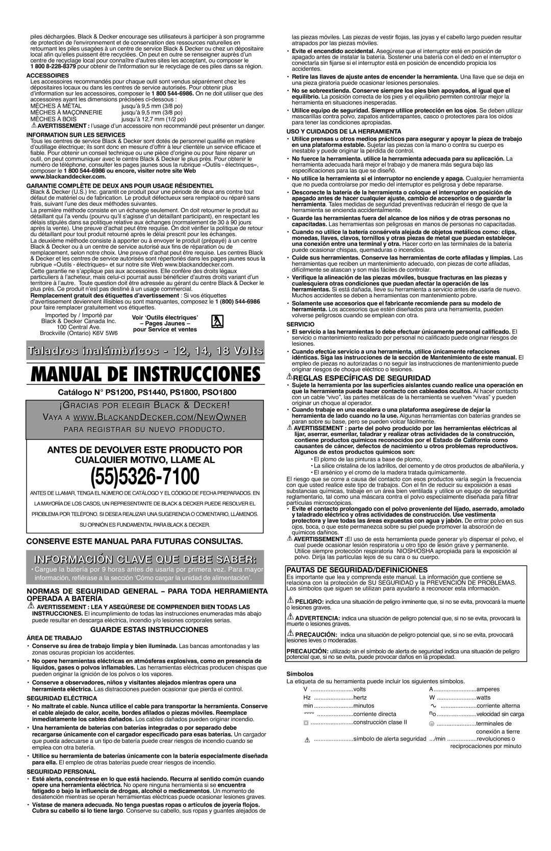 Black & Decker PS1200 Información Clave QUE Debe Saber, Guarde Estas Instrucciones, Reglas Específicas DE Seguridad 