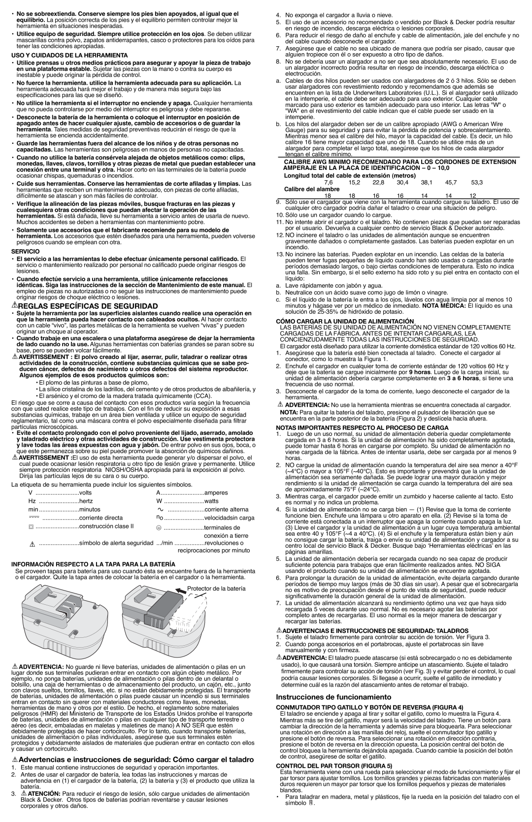 Black & Decker PS2400 Reglas Específicas De Seguridad, Advertencias e instrucciones de seguridad Cómo cargar el taladro 