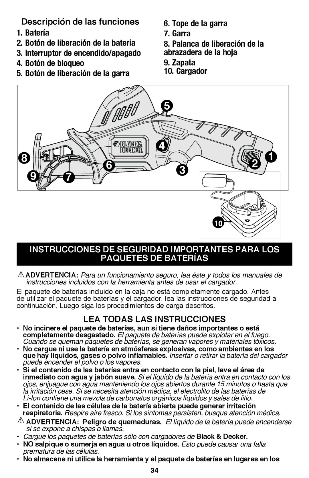 Black & Decker PSL12 instruction manual Lea todas las instrucciones 