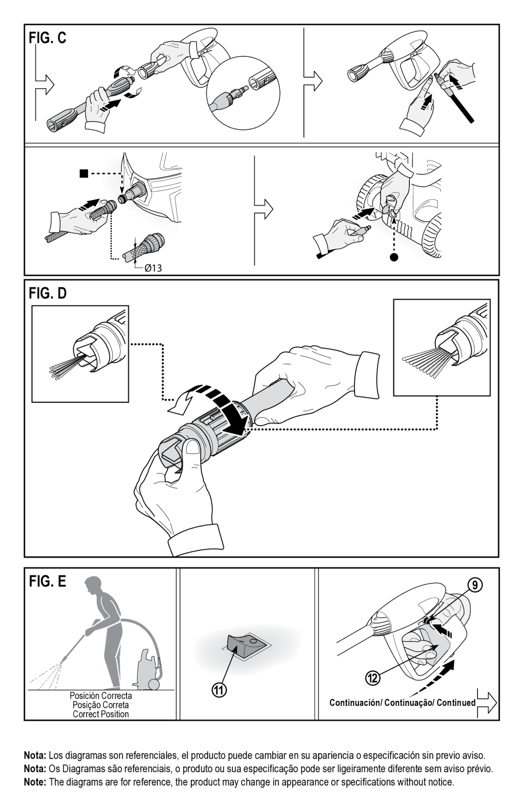 Black & Decker PW1300TDW instruction manual Fig. D 