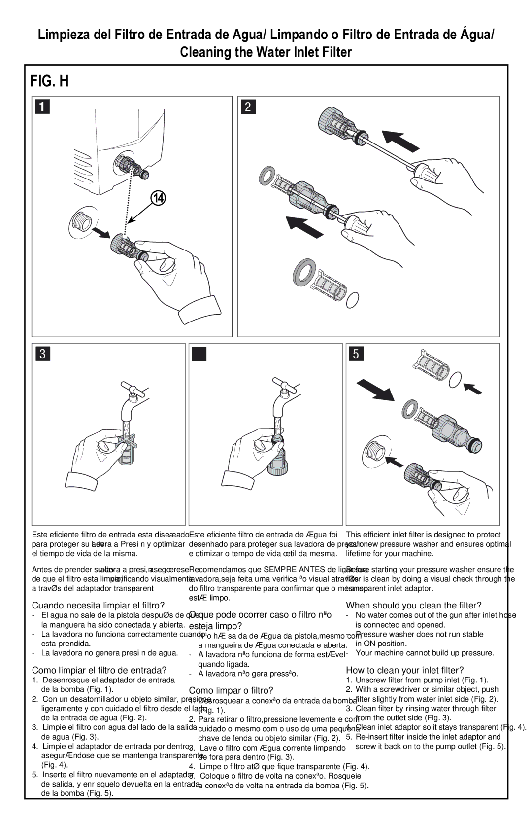 Black & Decker PW1300TDW instruction manual Fig. H 