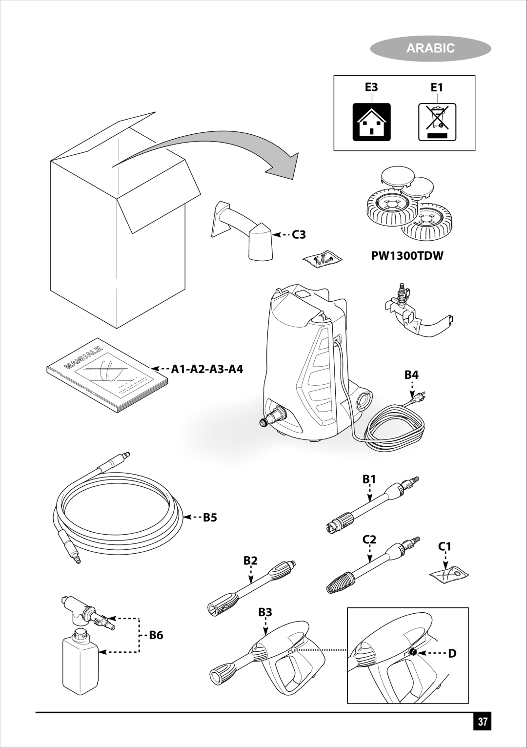 Black & Decker PW1400TDK manual PW1300TDW, A1-A2-A3-A4 