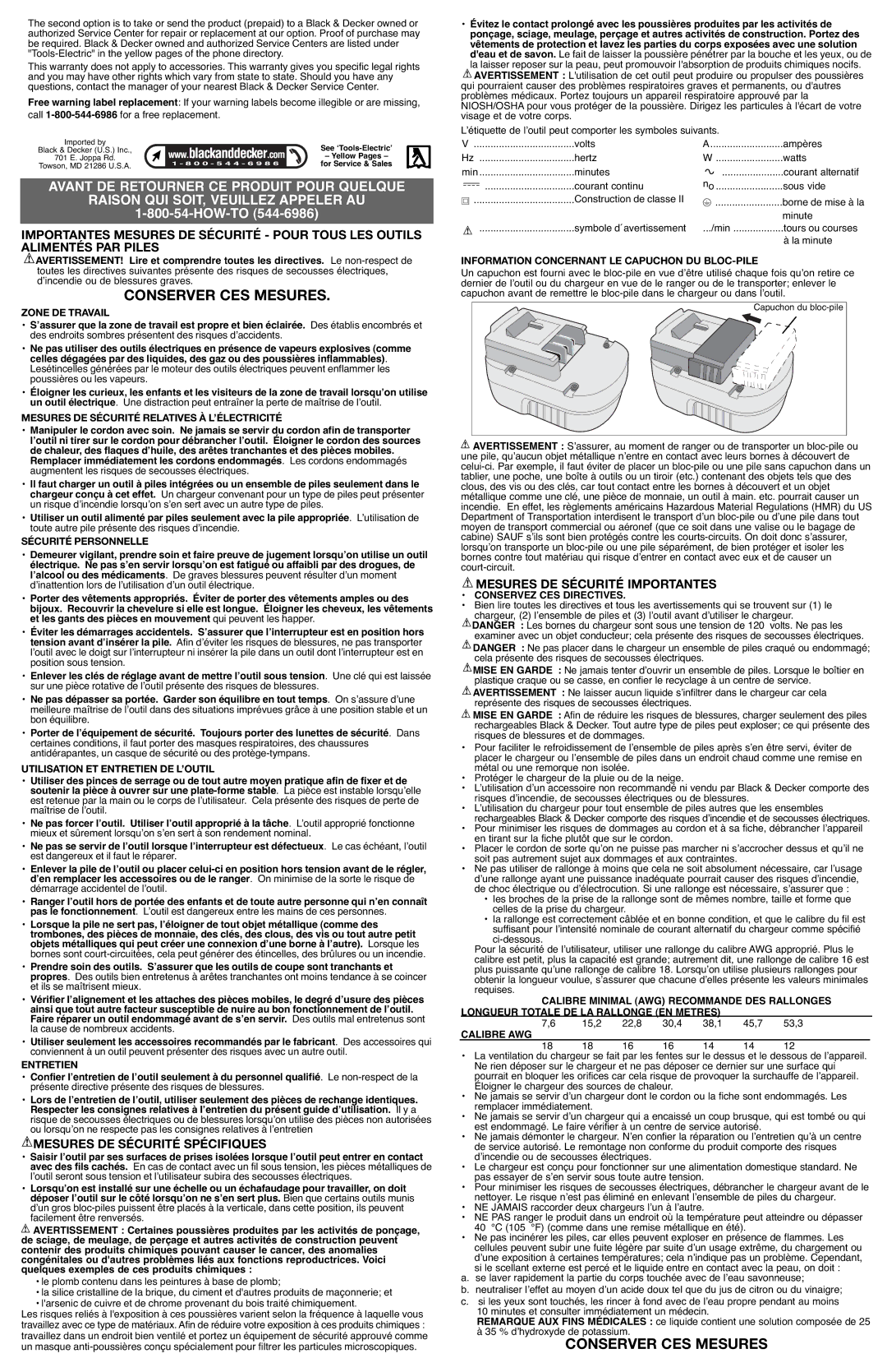 Black & Decker 5146694-00, QP1800 Conserver CES Mesures, Mesures DE Sécurité Spécifiques, Mesures DE Sécurité Importantes 