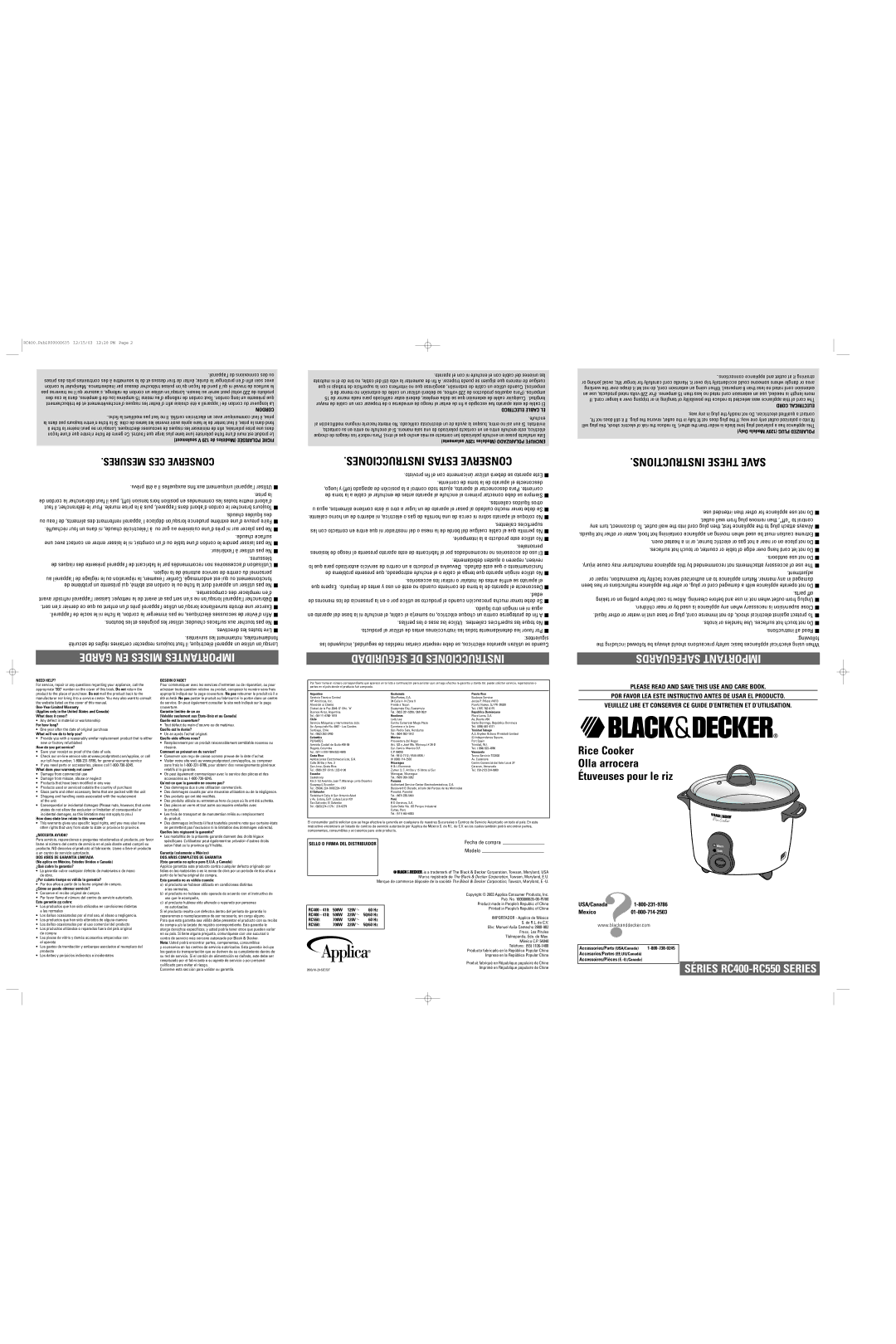 Black & Decker RC400 manual For how long?, What will we do to help you?, How do you get service?, Quelle est la durée? 