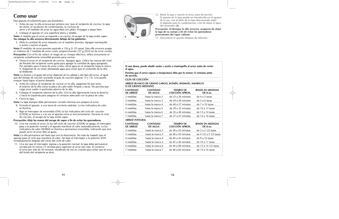 Black & Decker RC426 manual Como usar 