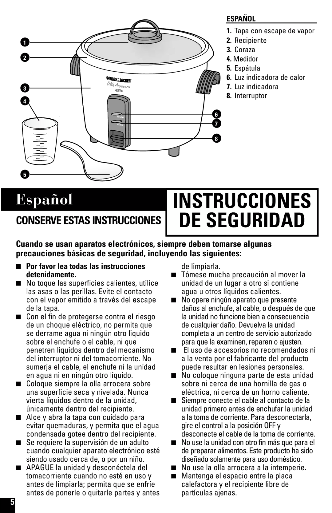 Black & Decker RC600 manual Por favor lea todas las instrucciones detenidamente, De limpiarla, Español 