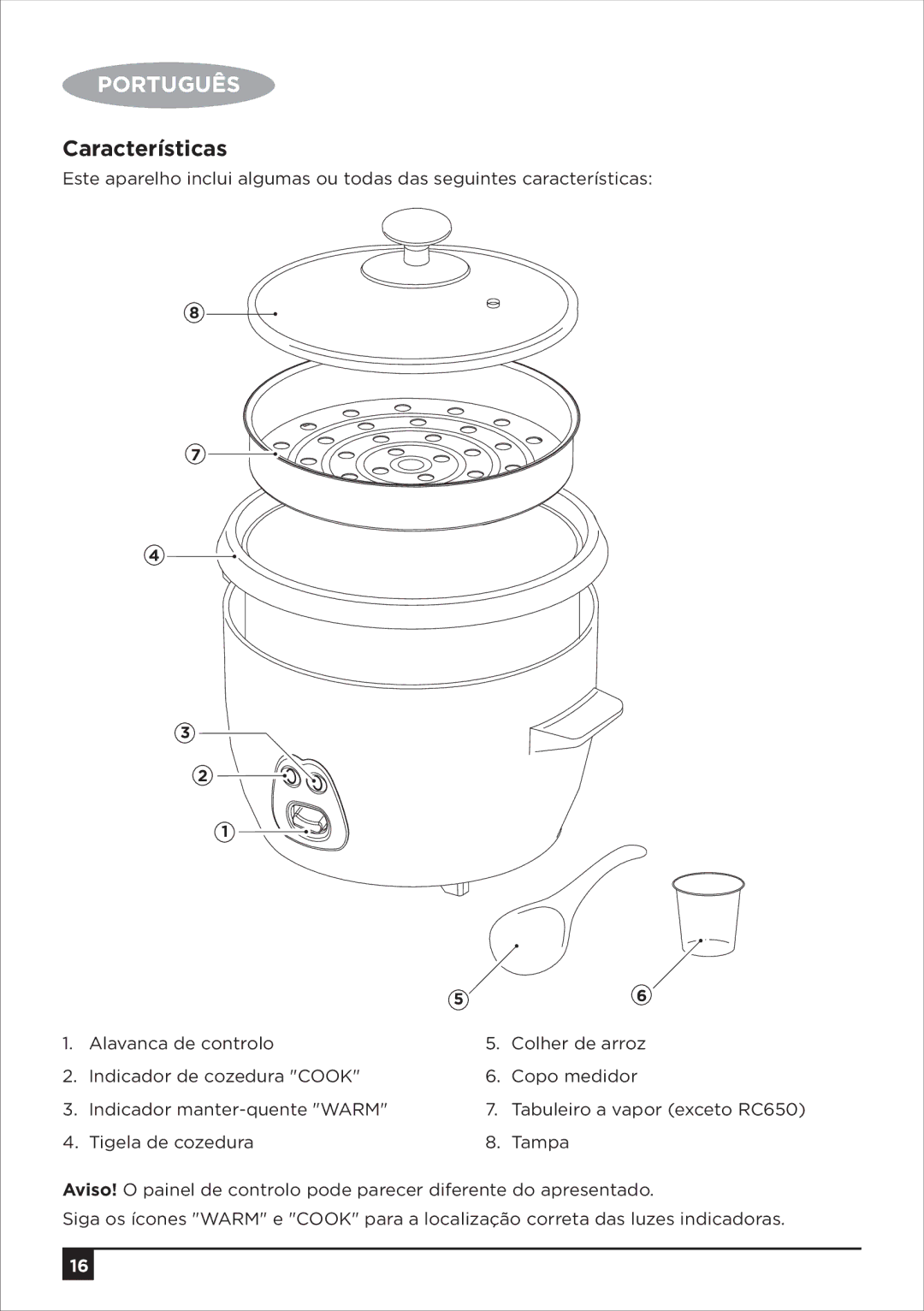 Black & Decker RC650 RC1050 RC1850 RC1860 RC2850 manual Português, Características 