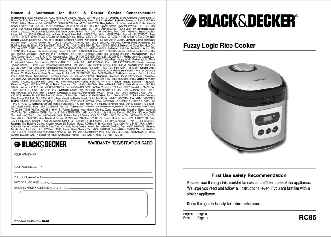 Black & Decker RC85 manual 