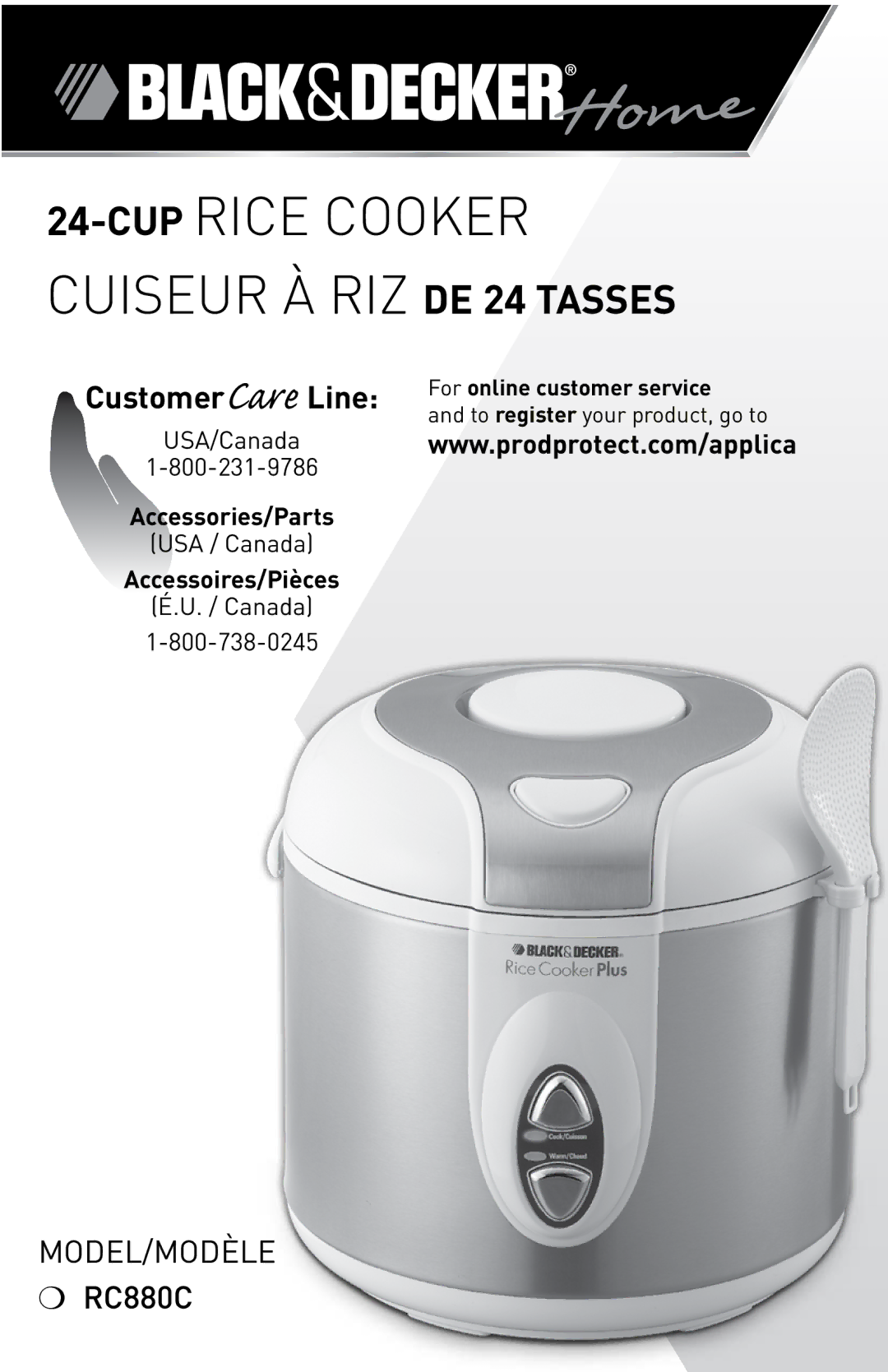 Black & Decker RC880C manual CUPRice cookeR cuiseuR à Riz DE 24 Tasses 