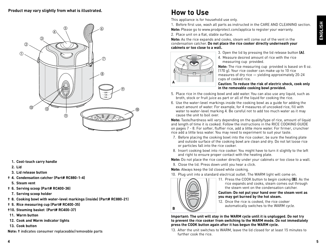 Black & Decker RC880C manual How to Use 