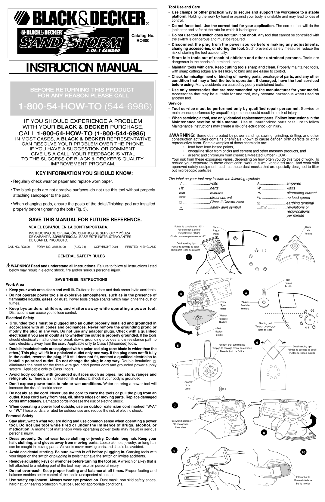 Black & Decker 375886-00, RO600 instruction manual How-To, General Safety Rules 