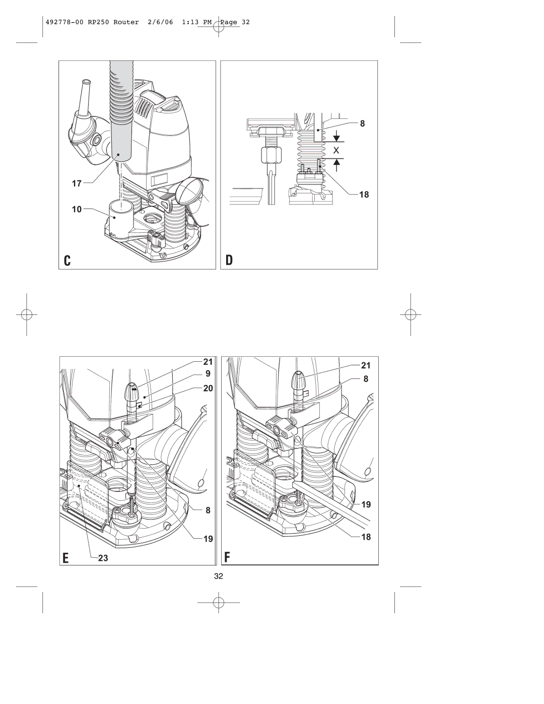 Black & Decker instruction manual 492778-00 RP250 Router 113 PM 