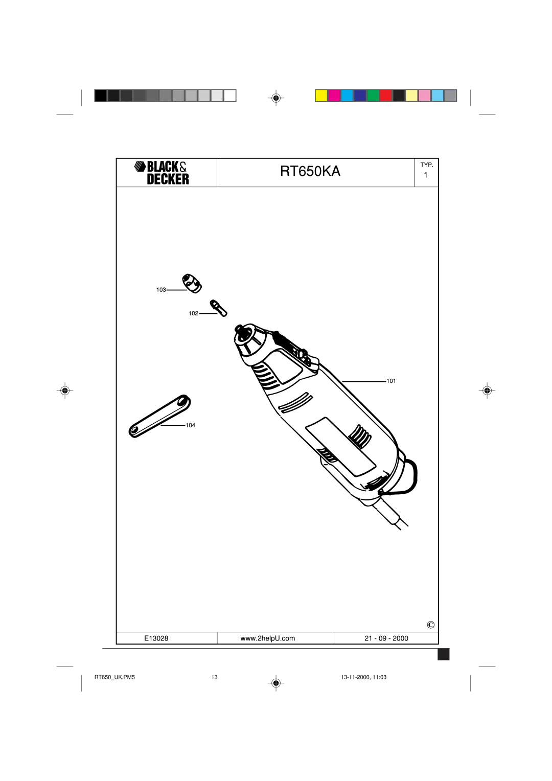 Black & Decker manual RT650UK.PM5 13-11-2000 