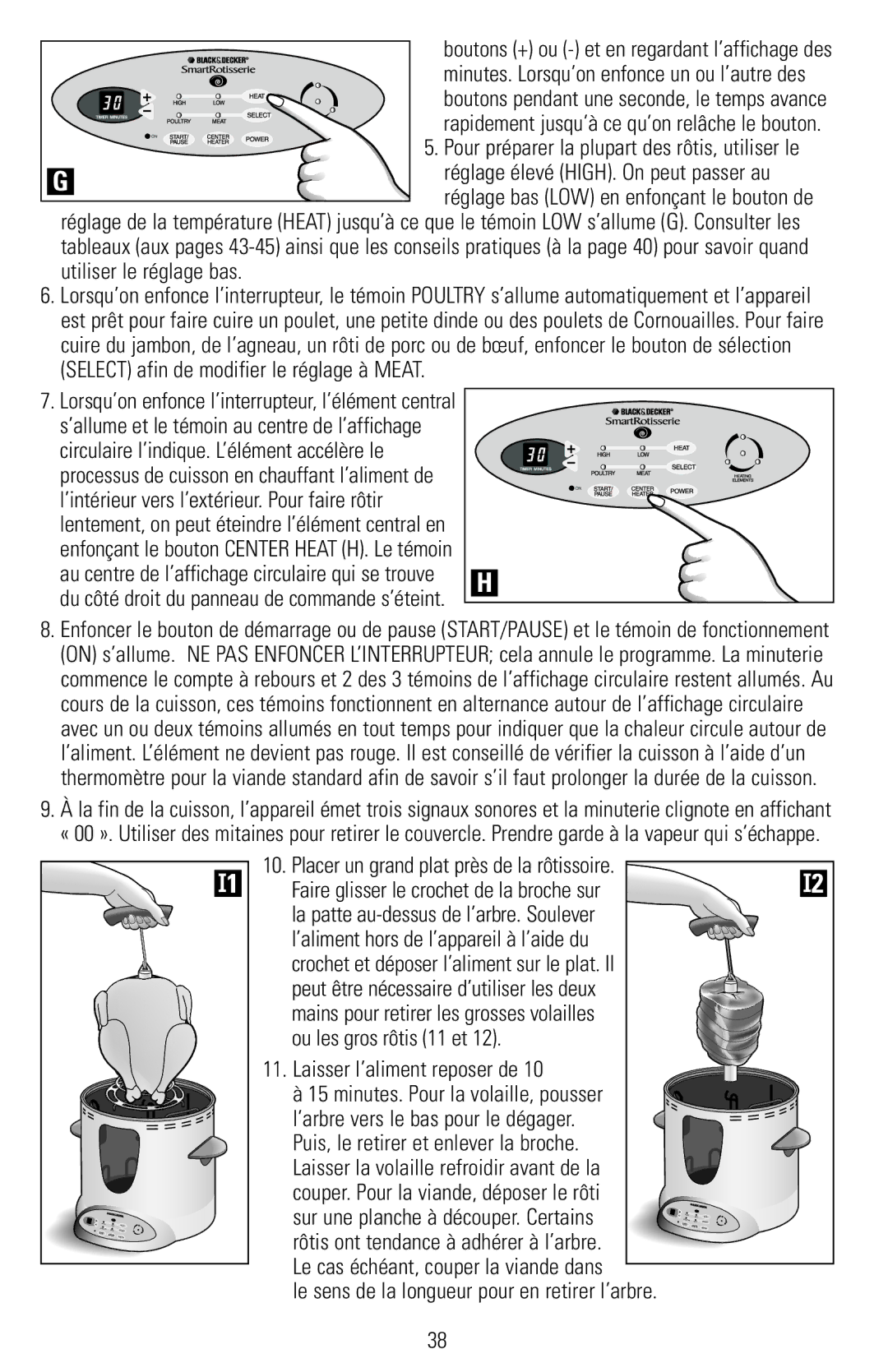 Black & Decker RTS600, RTS500 manual Réglage élevé HIGH. On peut passer au 