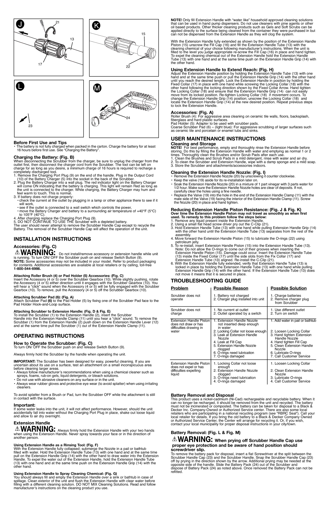 Black & Decker S700E instruction manual User Maintenance Instructions, Installation Instructions, Operating Instructions 