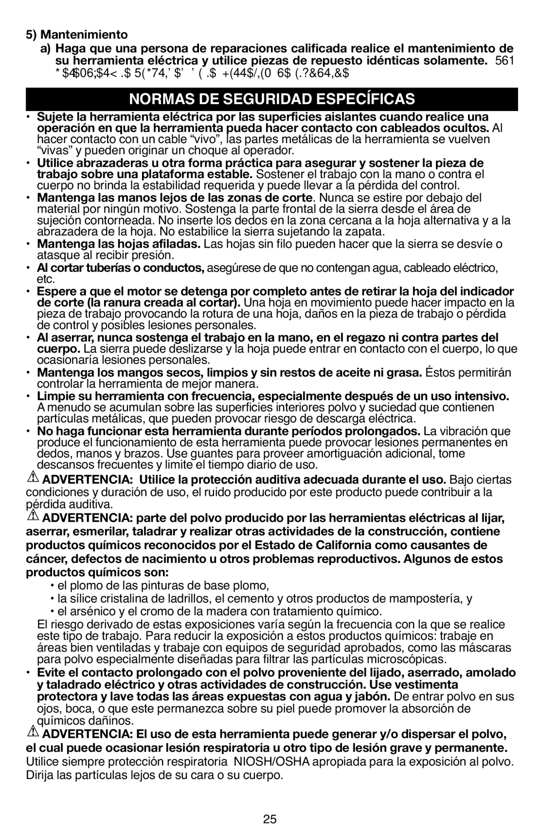 Black & Decker SCS600 instruction manual Normas DE Seguridad Específicas 