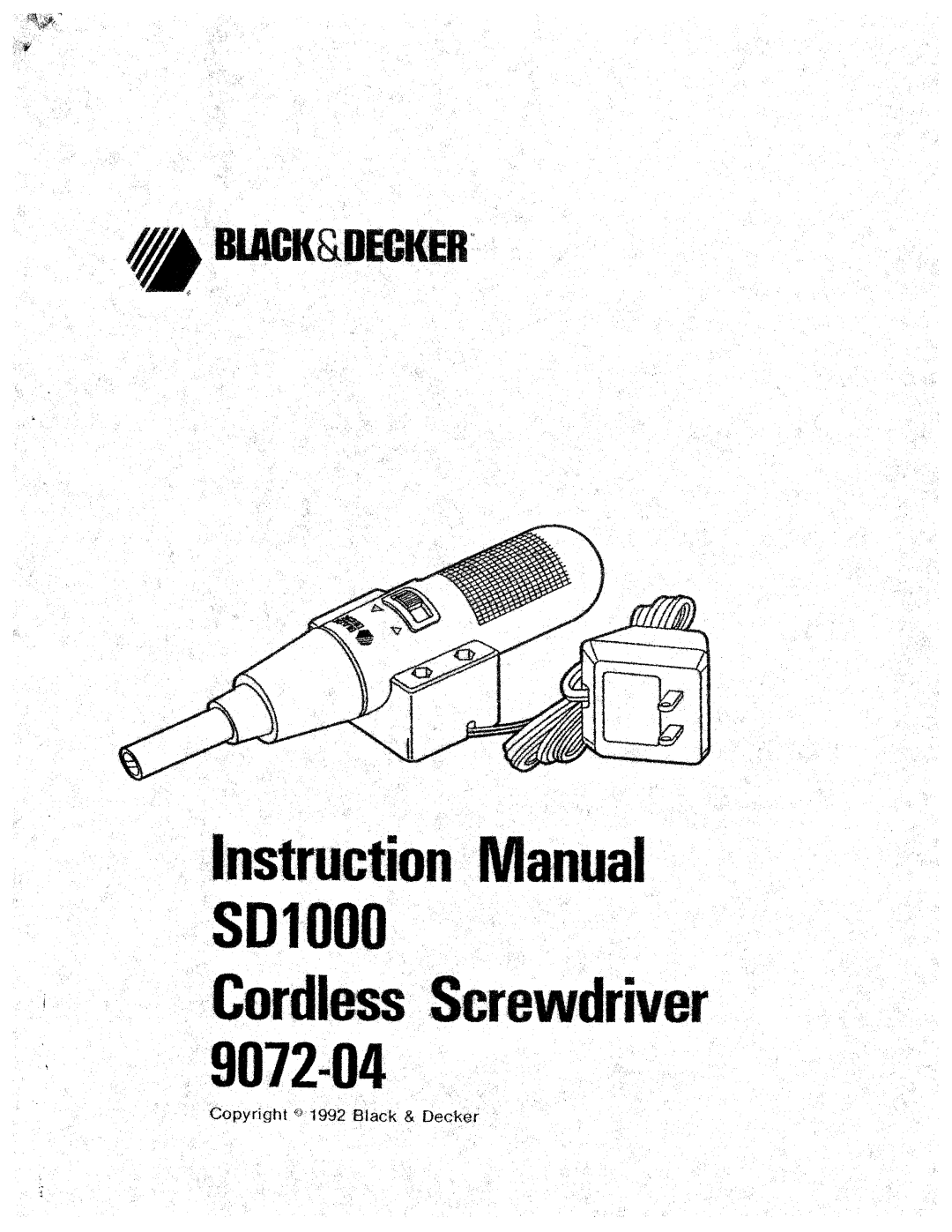 Black & Decker SD1000 manual 