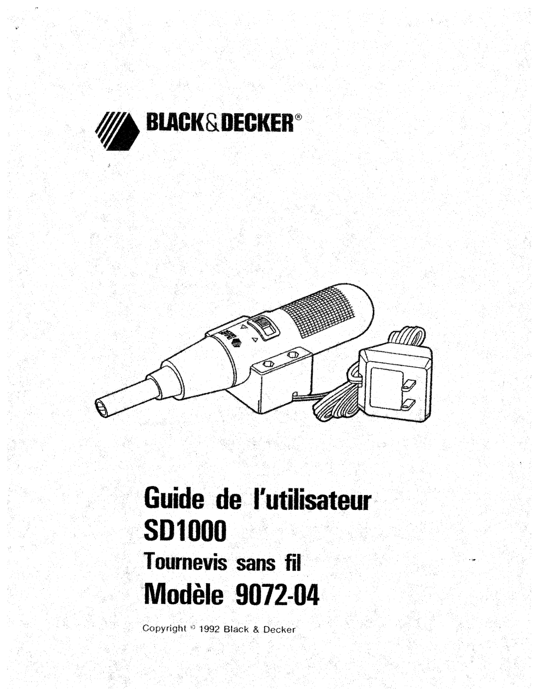 Black & Decker SD1000 manual 