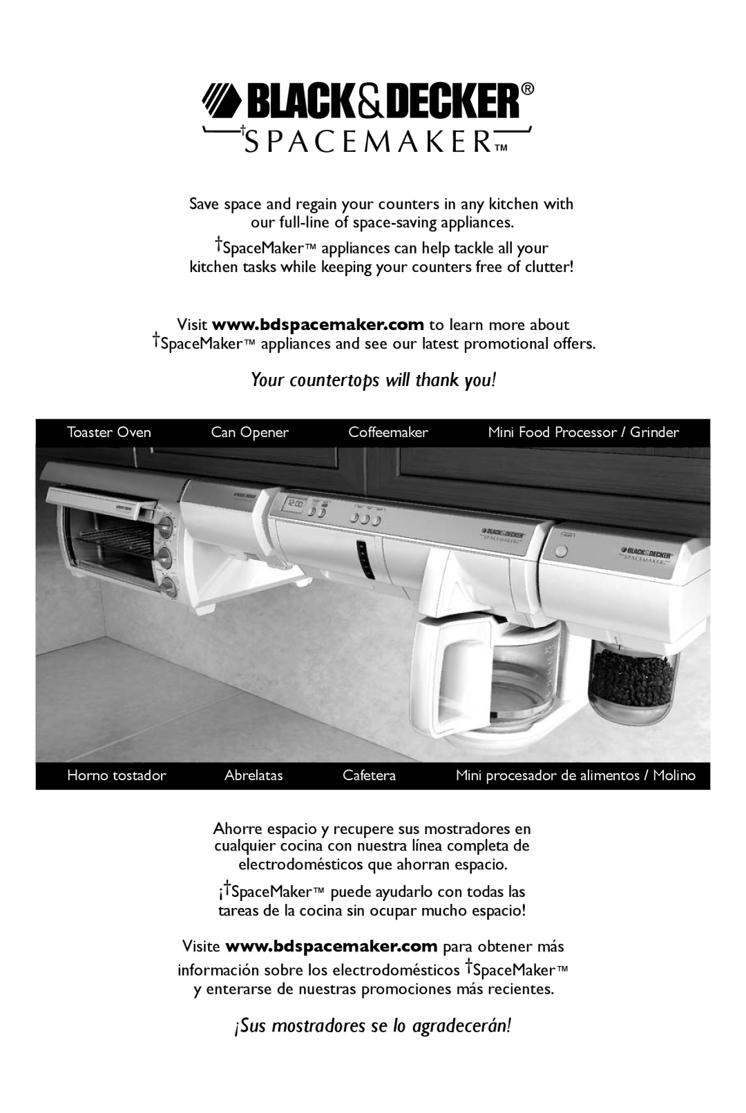 Black & Decker SDC750, SDC740B manual Your countertops will thank you 