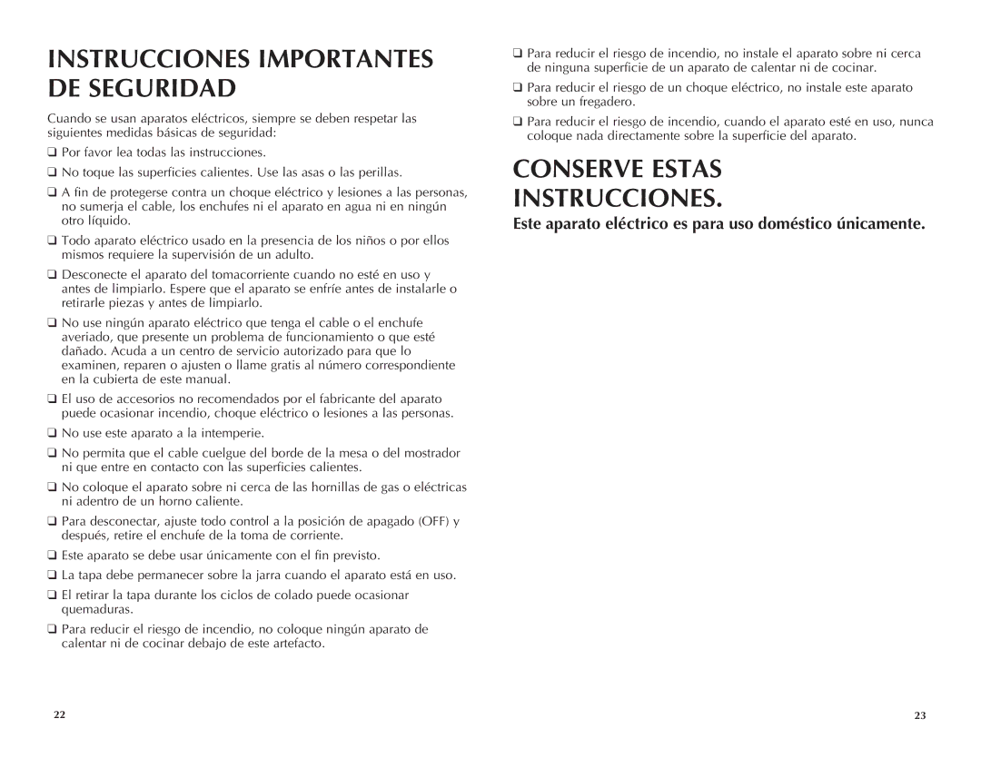 Black & Decker SDC850Q manual Instrucciones Importantes DE Seguridad 