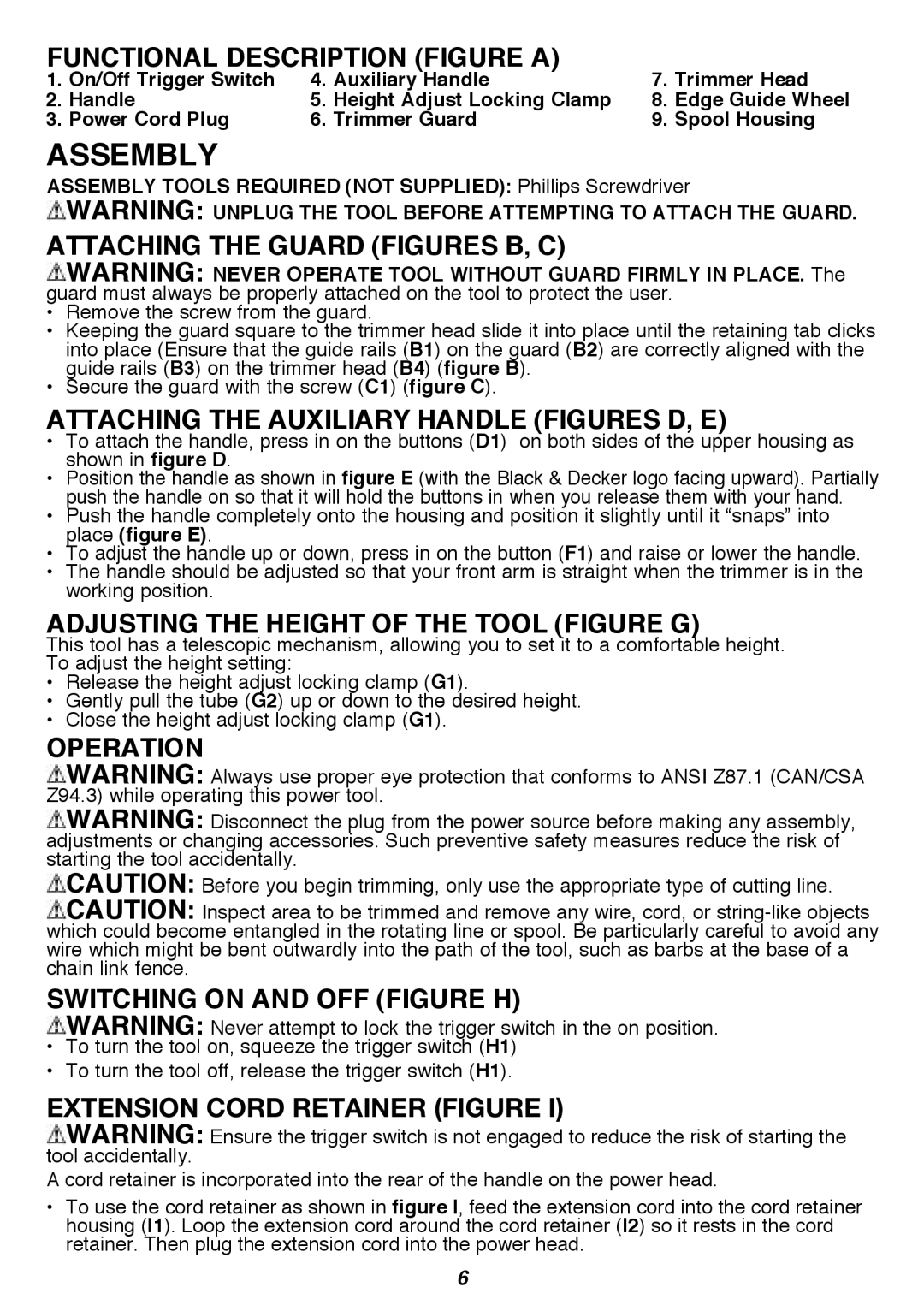 Black & Decker SF-080 instruction manual Operation 