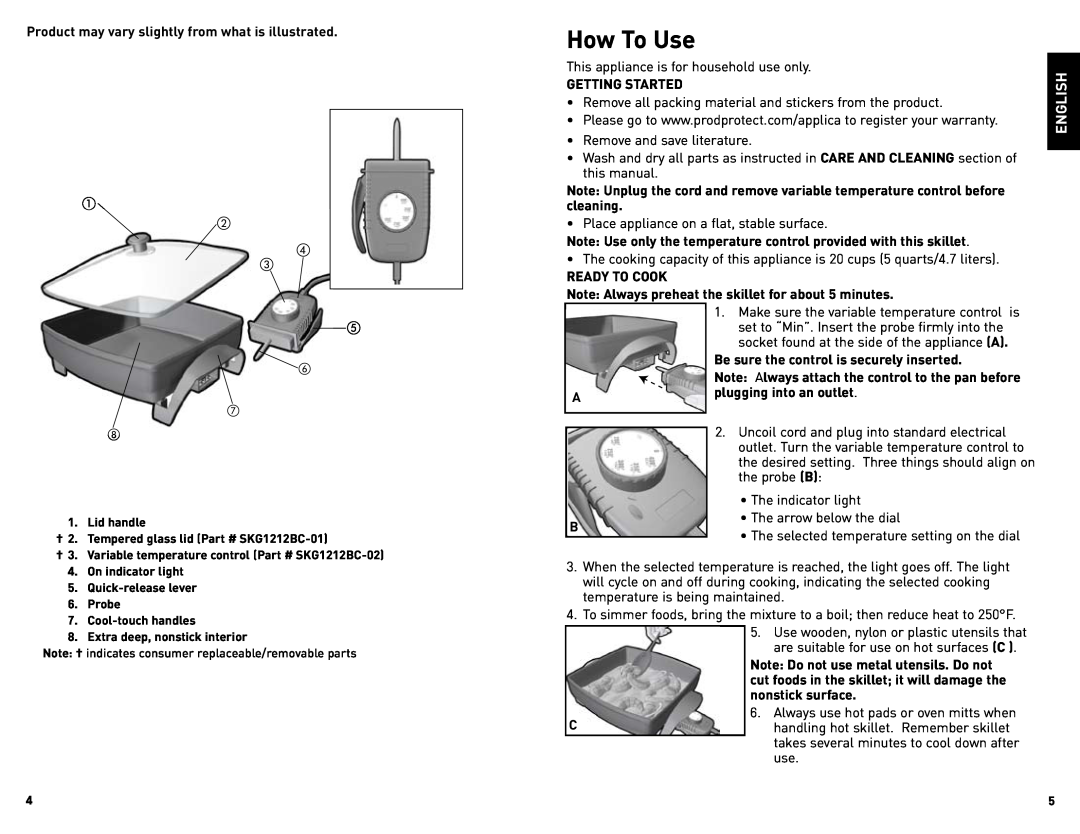 Black & Decker SK1212BC manual How To Use, English 