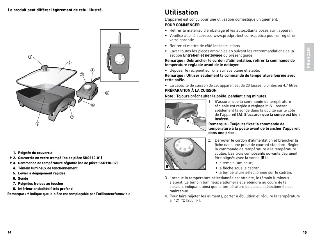 Black & Decker SK1212BC manual Utilisation, Français 