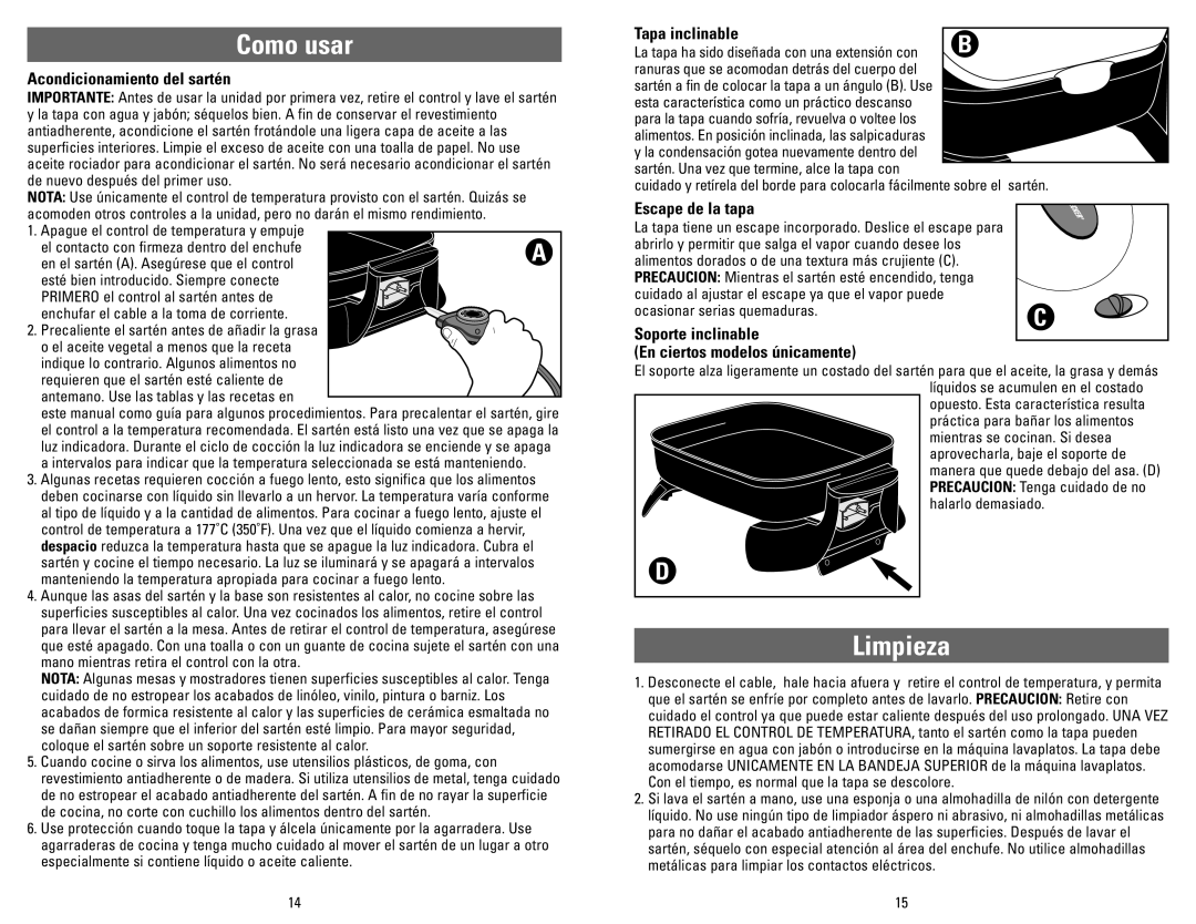 Black & Decker SK200, SK300 warranty Como usar, Limpieza 