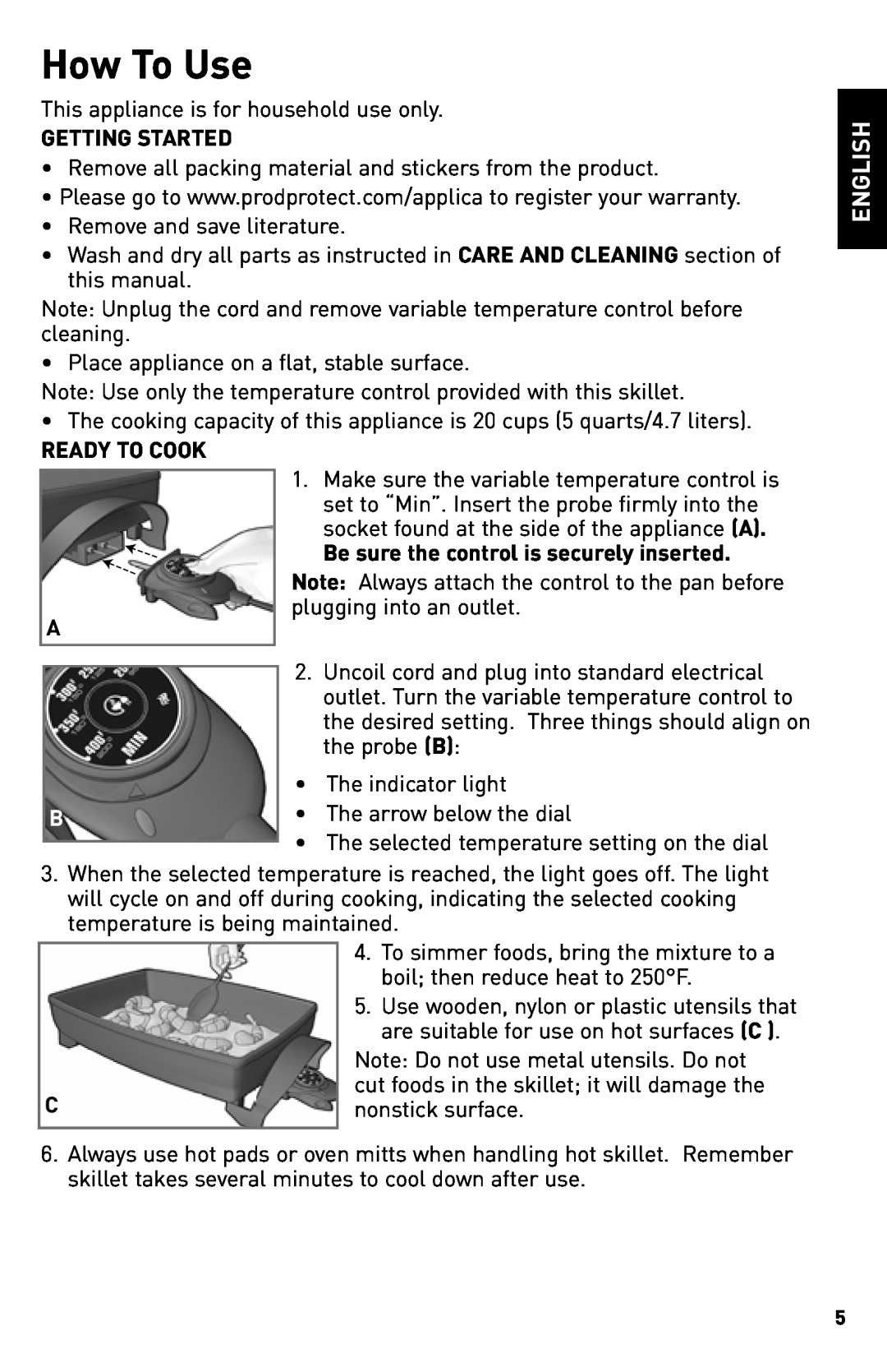 Black & Decker SKG110C manual How To Use, English 