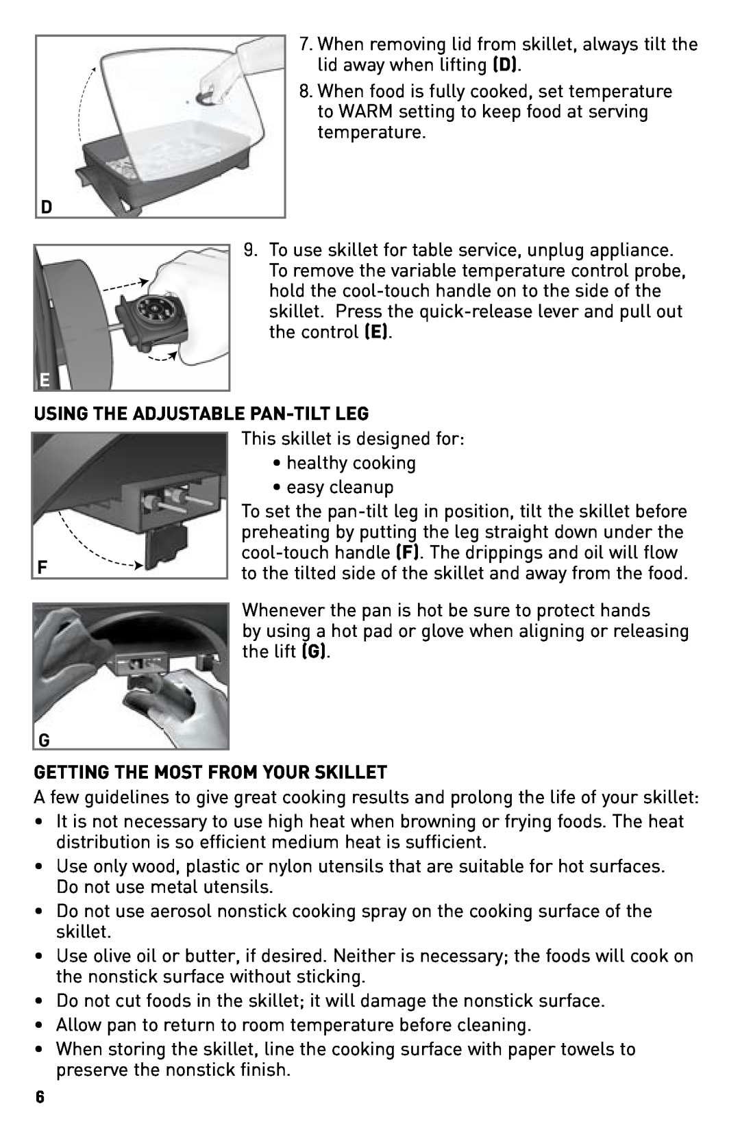 Black & Decker SKG110C manual Using The Adjustable Pan-Tiltleg 